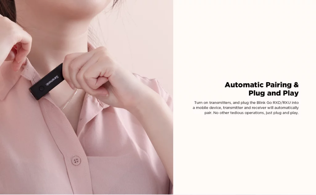 Saramonic Blink Go ไมค์ไร้สายสำหรับ Smartphone เสียบปุ๊บ เสียงดีทันที 1 Plug and Play Saramonic Blink Go